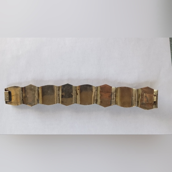 Sterling Silver Aztec Mexico Taxco Multi Link Abalone Shell Vintage Bracelet - Picture 8 of 12